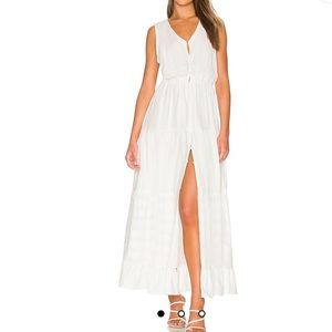 Splendid Northstar Tiered Cotton Maxi Dress S NWT White